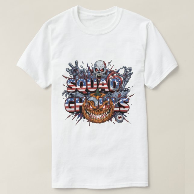 Camiseta Halloween del horror americano de Squad Ghouls (Diseño del anverso)