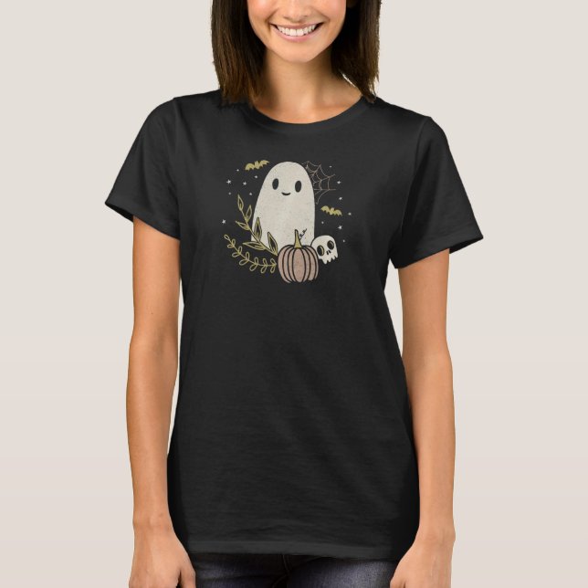 Camiseta Halloween del otoño de otoño de las mujeres fantas (Anverso)