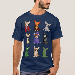 Camiseta Halloween del perro de Corgi divertido Feliz Howlo