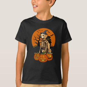 Camiseta Halloween del perro de la recuperación de oro