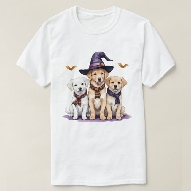 Camiseta Halloween del perro fantasma de Golden Retriever H (Diseño del anverso)