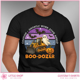 Camiseta Halloween del Personalizable Fantasma Bulldozer