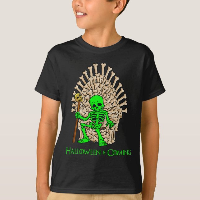 Camiseta Halloween del Trono de Huesos de Skeleton (Anverso)