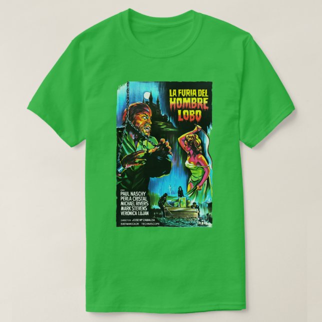 Camiseta Halloween del Wolfman español (Diseño del anverso)