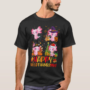 Camiseta Halloween Día de Acción de Gracias Navidad Axolotl