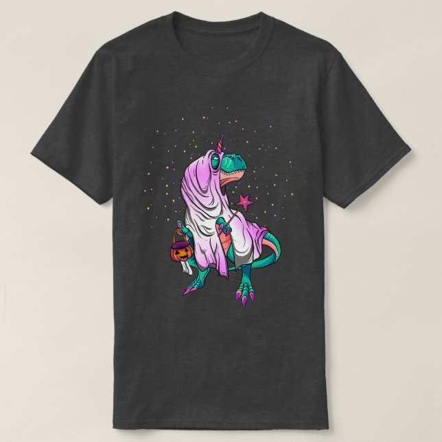 Camiseta Halloween Dinosaur Fairy con búsqueda de varas mág (Diseño del anverso)