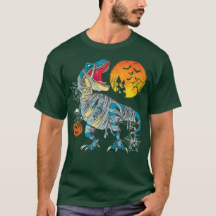Camiseta Halloween Dinosaur Mummy Tre Kids Boys Pumpkin Ca
