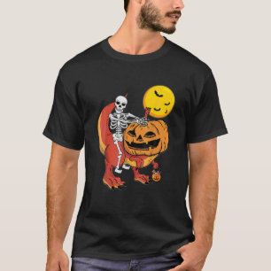 Camiseta Halloween Dinosaur Pumpkin T Rex Skeleton Boys Tod