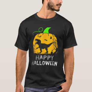 Camiseta Halloween Dinosaur T Rex Mummy Pumpkin Happy Hallo