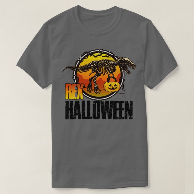 Camiseta Halloween Dinosaur T Rex Skeleton (Diseño del anverso)