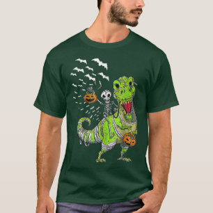 Camiseta Halloween Dinosaur T Rex Skeleton Scary BoysTeens 