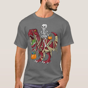 Camiseta Halloween Dinosaur T Rex Skeleton Scary BoysTeens1