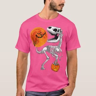 Camiseta Halloween Dinosaur T Rex Skeleton Scary Niños