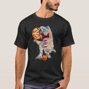 Camiseta Halloween Dinosaurios Rex Mummy Calabaza Niños mue