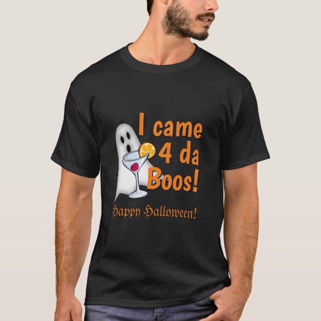 Camiseta Halloween divertida llegué por el fantasma ebrio d (Anverso)
