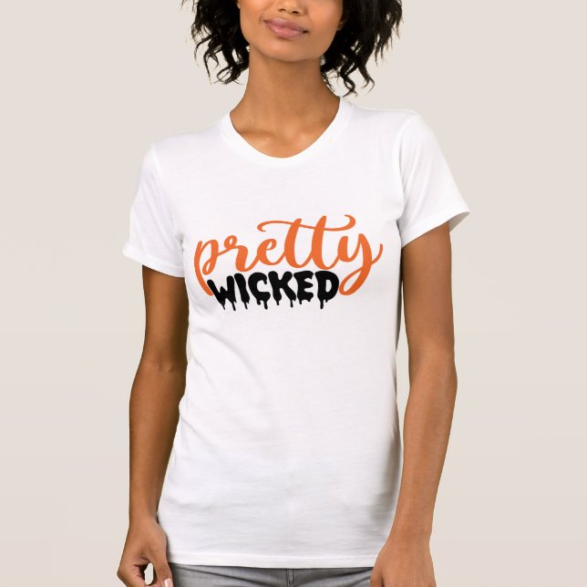 Camiseta Halloween Divertido adulto | Bonito malvada (Anverso)