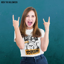 Camiseta Halloween divertido de rock y gritos