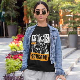 Camiseta Halloween divertido de rock y gritos