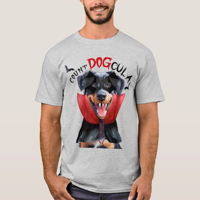 Camiseta Halloween divertido del perro de los vampiros de B (Anverso)