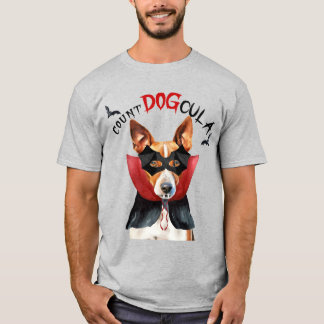 Camiseta Halloween divertido del perro del vampiro de Basen