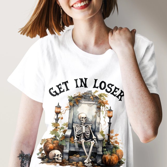 Camiseta Halloween divertido "Get In Loser", Skeleton Hallo (Subido por el creador)