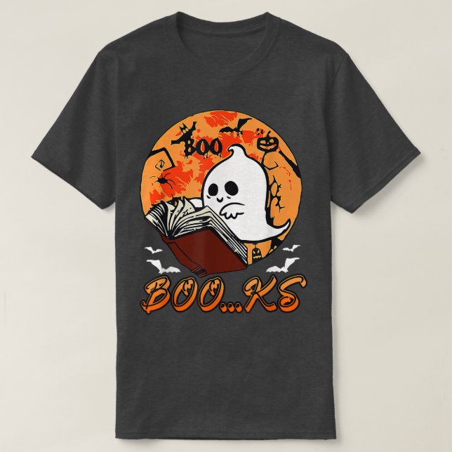 Camiseta Halloween divertido libro fantasma que lee Hallowe (Diseño del anverso)