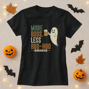 Camiseta Halloween divertido más boos menos fantasma de boo