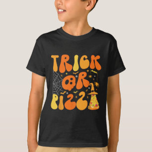 Camiseta Halloween Divertido Truco O Pizza Scary Ghost Deco
