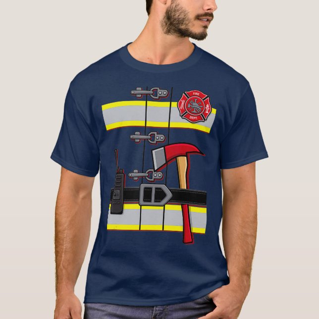 Camiseta Halloween DIY Firefighter Uniform Costume (Anverso)