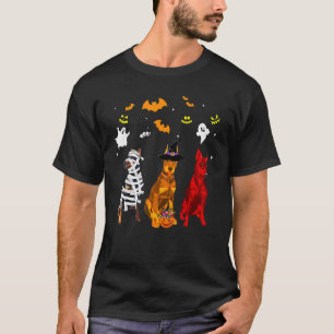Camiseta Halloween Doberman Pinscher Perro Mummy Witch Demo