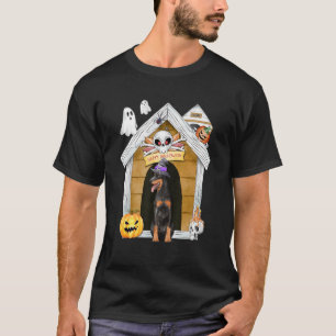 Camiseta Halloween Dobermann Dog Witch Haunty House