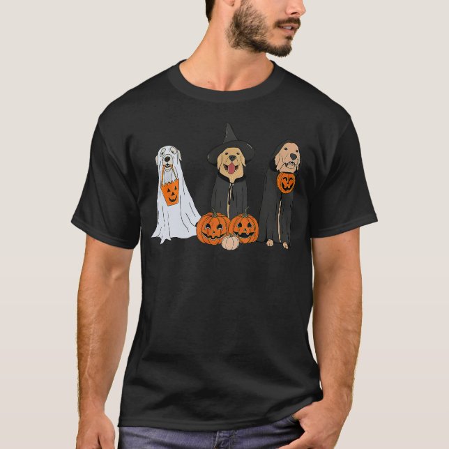 Camiseta Halloween Dog Wearing Ghost Custome Dog Lovers (Anverso)