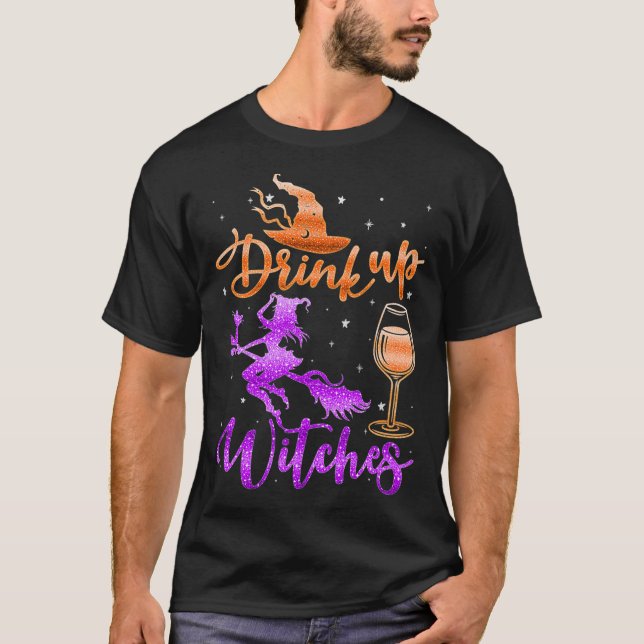Camiseta Halloween Drink Up Witches Costumes Wine Lovers Ha (Anverso)