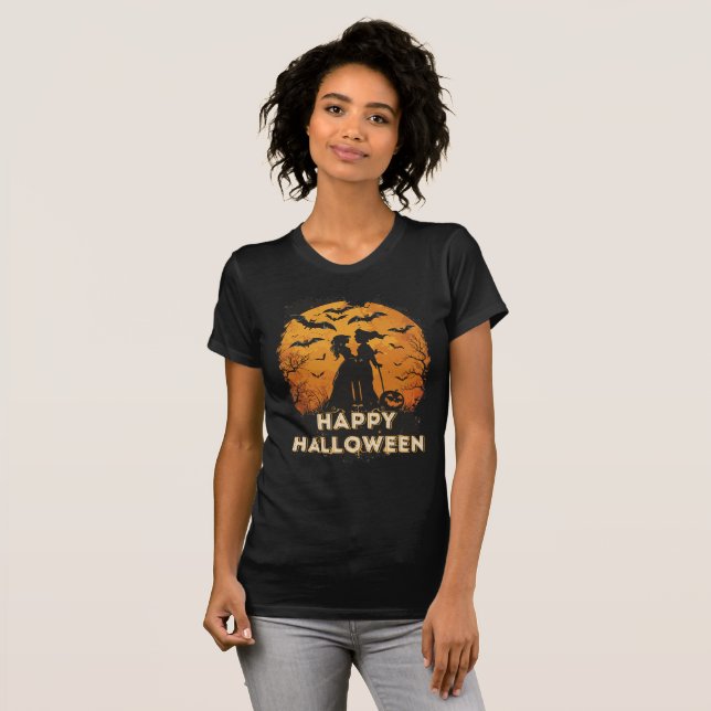 Camiseta Halloween-Duo im Mondlicht (Anverso completo)