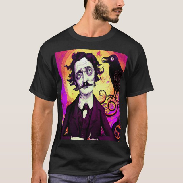 Camiseta Halloween, Edgar Allen Poe, Raven, Nevermore (Anverso)