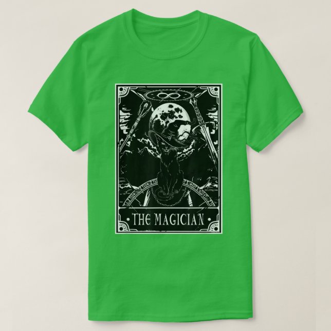 Camiseta Halloween El Magiciano Tarot Aterrador Gato Negro  (Diseño del anverso)