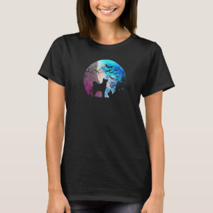 Camiseta Halloween Elkhound Graves Watercolor Moon & Haunte