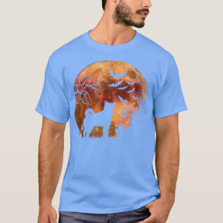 Camiseta Halloween Elkhound, Graves, Watercolor Moon y Haun