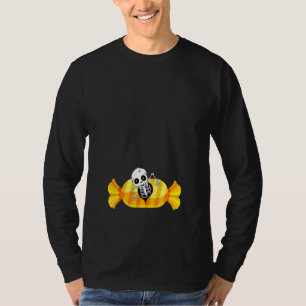 Camiseta Halloween Embarazo Esperando Esqueleto Bebe Zombie