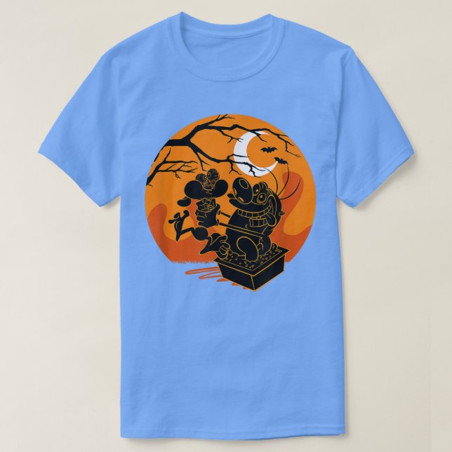 Camiseta Halloween embrujado por el atardecer de Ren y Stim (Diseño del anverso)