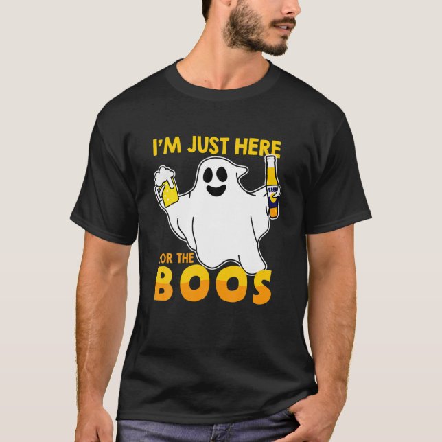 Camiseta Halloween En Agosto. Fantasma de fiesta - Estoy aq (Anverso)