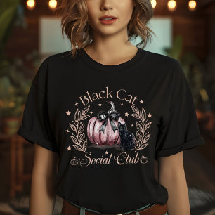 Camiseta Halloween en el club social de gatos negros para m