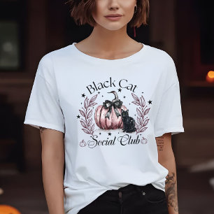 Camiseta Halloween en el club social de gatos negros para m