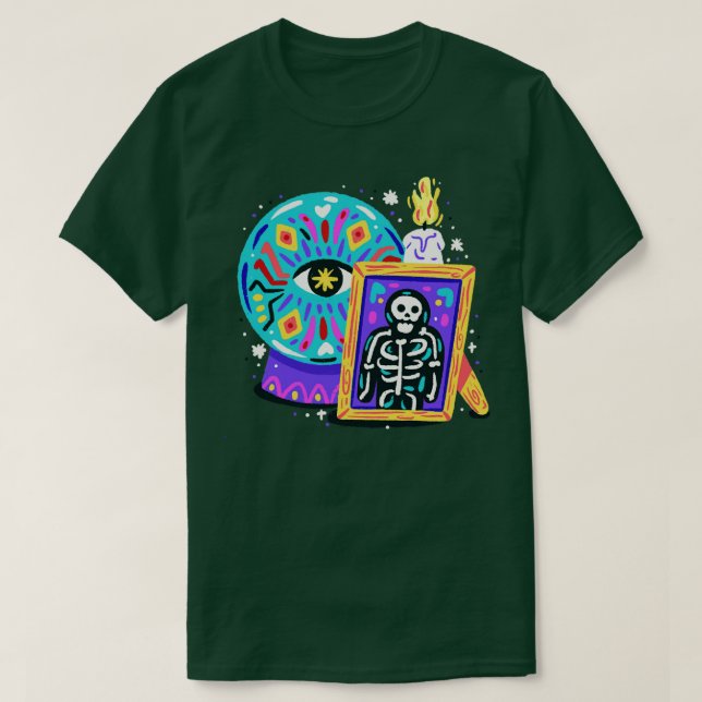 Camiseta Halloween en el esqueleto de Magic Ball (Diseño del anverso)