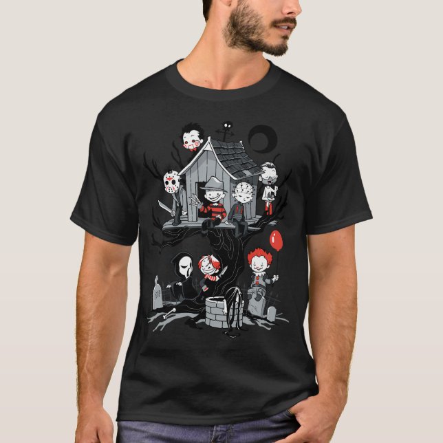 Camiseta Halloween en la casa de un árbol de películas de t (Anverso)