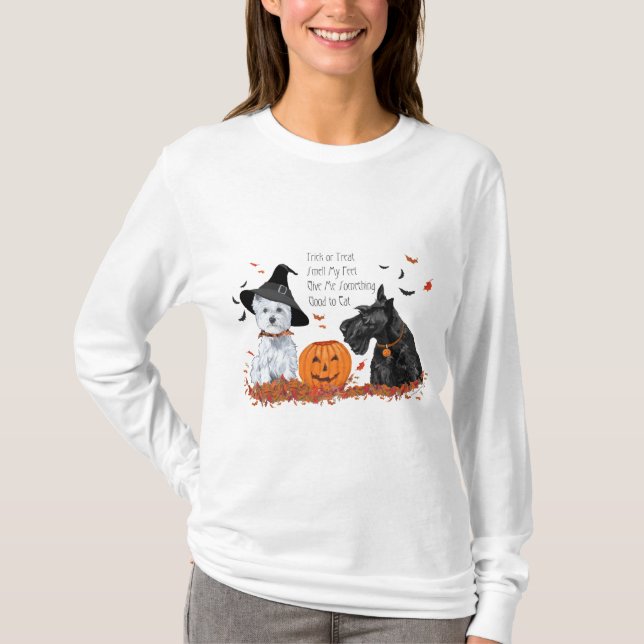 Camiseta Halloween en los territorios blancos escoceses y d (Anverso)