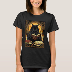 Camiseta Halloween en tapa dura Un gato leyendo libros