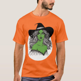 Camiseta Halloween en temporada de fantasía de Green Witch