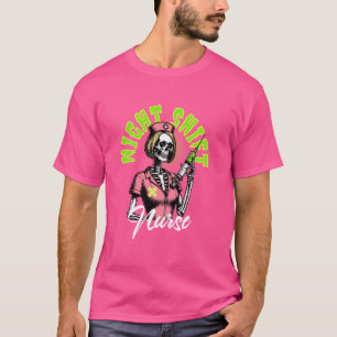 Camiseta Halloween Enfermera Shirt Scary Night Shift Skelet