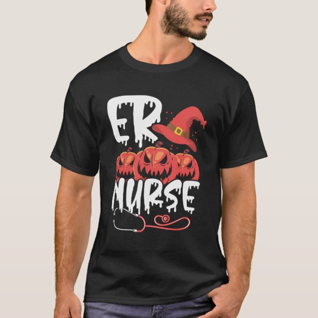 Camiseta Halloween, Enfermería de enfermeras de Halloween,  (Anverso)